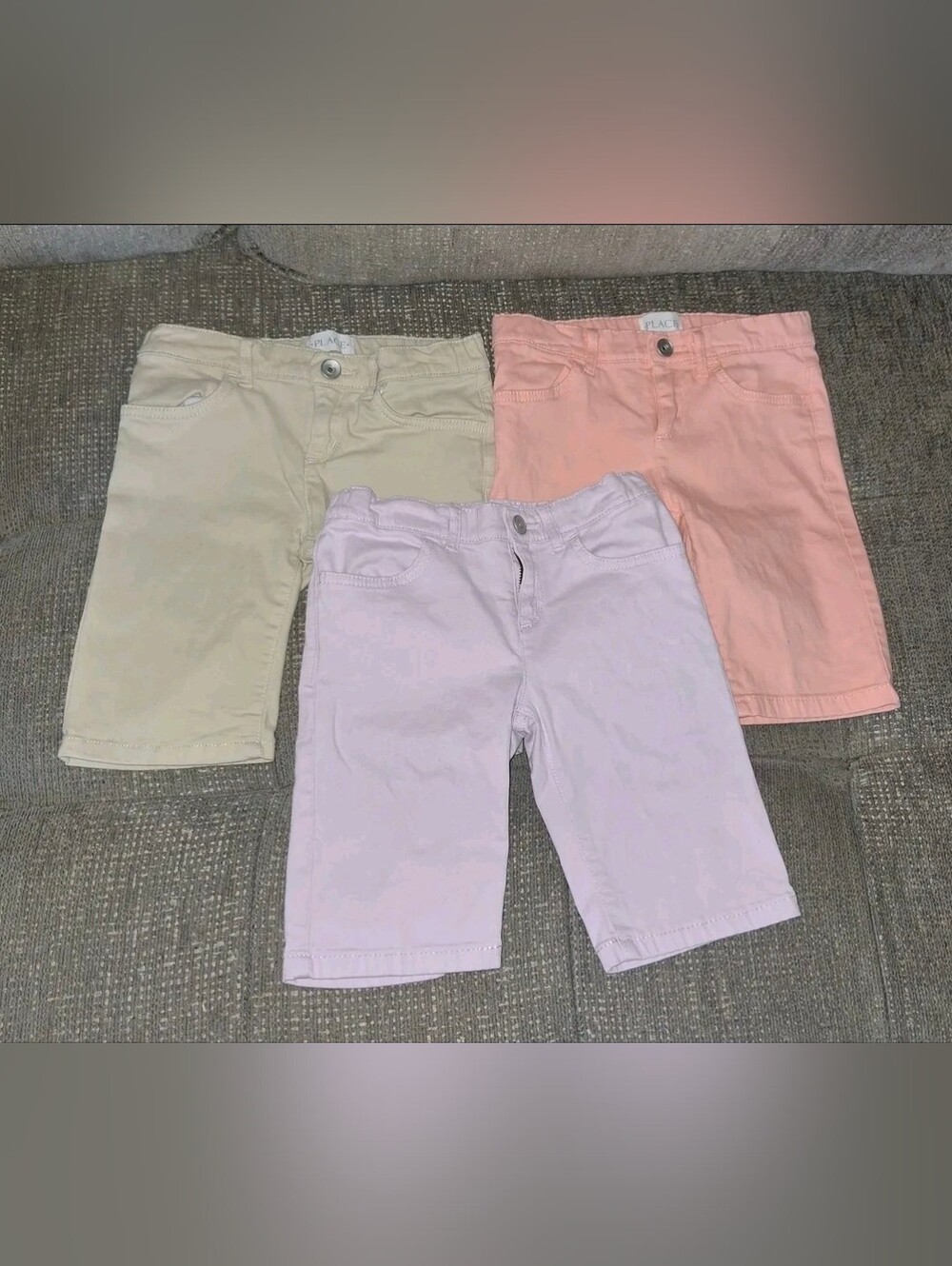 The Children's Place Pastel Bermuda Shorts Trio Bundle - Pink, Cream, Lavender